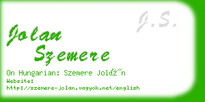 jolan szemere business card